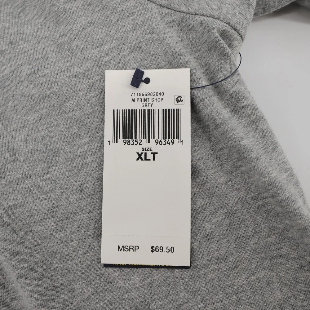 NEW Polo Ralph Lauren RL 67 Graphic T-Shirt Grey Short Sleeve Mens XLT MSRP $69